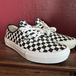 Vans Men's Checkered Black and White Sneakers